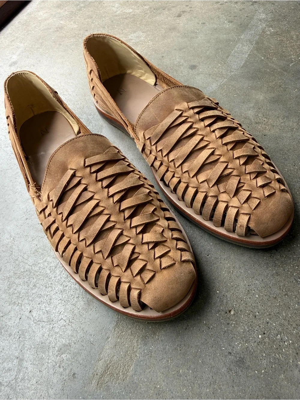 Nisolo Men's Huarache Hand Woven Suede Slip-On Shoe/Sandal